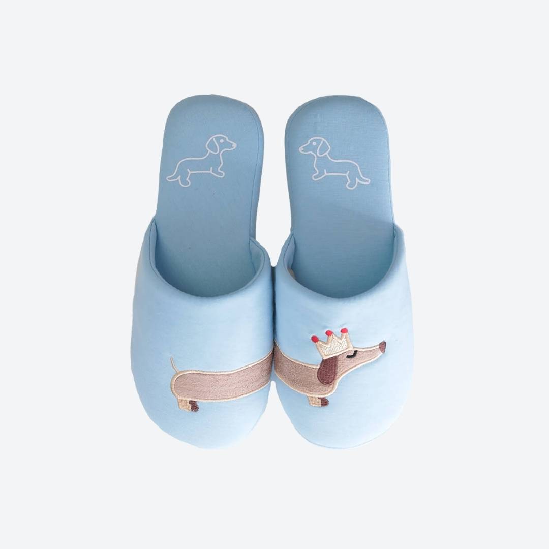 dachshund dog plush slippers woman