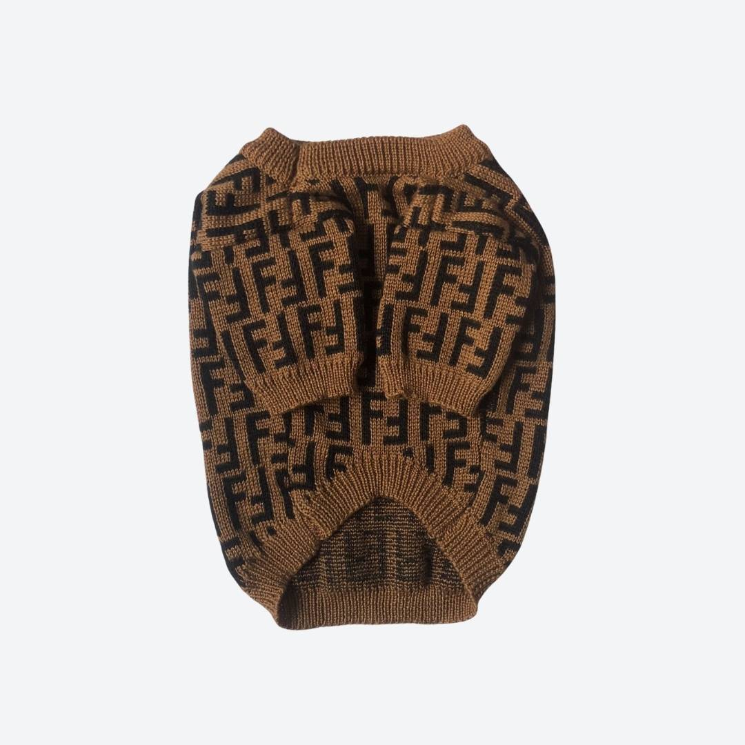 dachshund dog furdi winter brown sweater