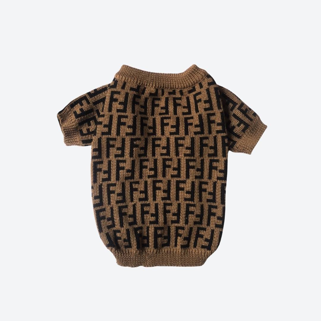 dachshund dog furdi winter brown sweater