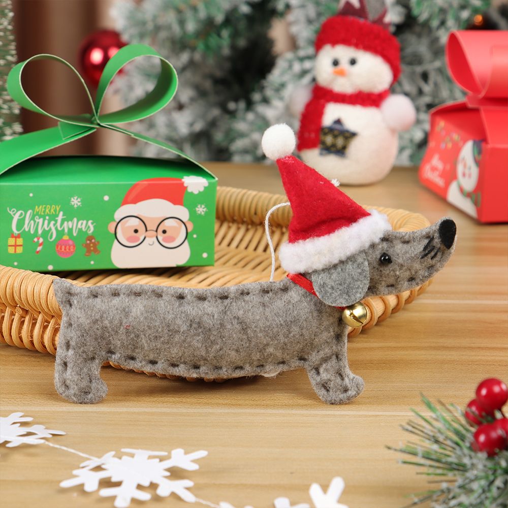 dachshund dog christmas ornament